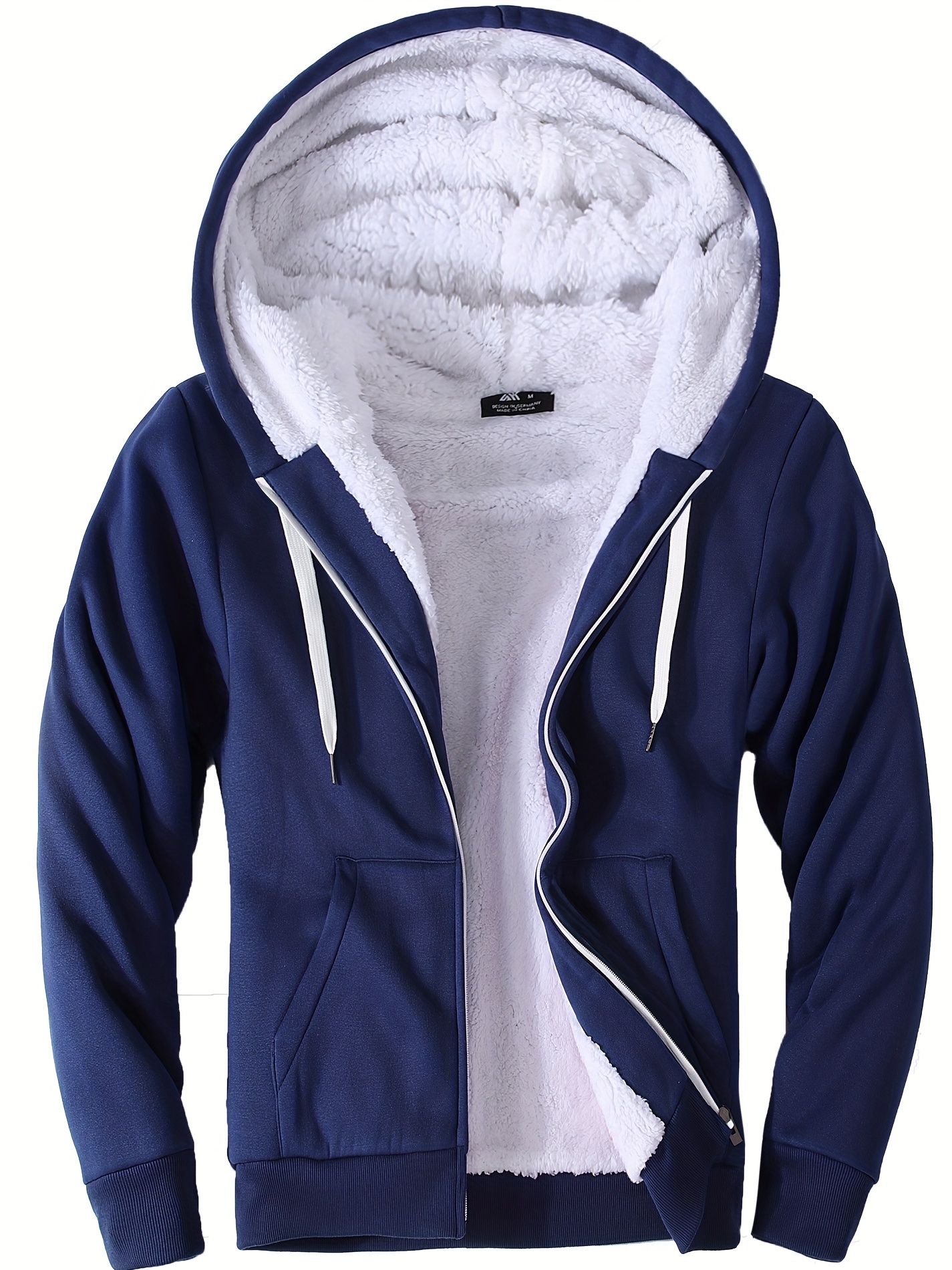TDEOK Veste d'hiver à capuche pour homme - Style vintage - Avec doublure en  polaire - Grandes tailles - Manteau d'hiver avec capuche - Veste  d'extérieur chaude en polaire, bleu, S 