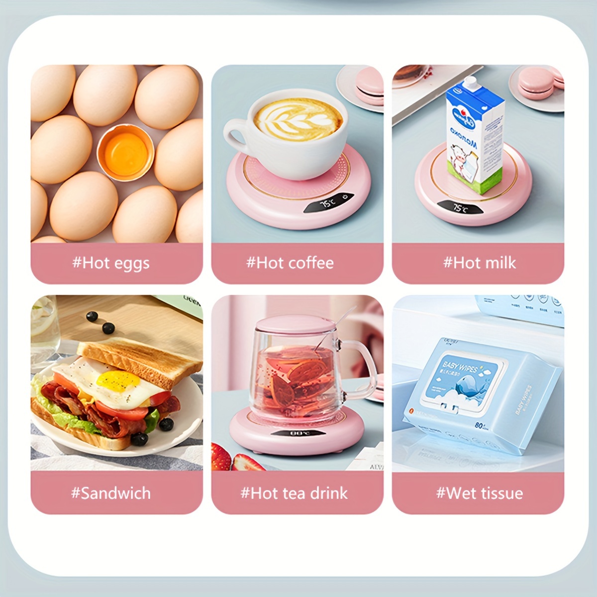 Electric Cup Heater 3 Gear Temperature Mug Warmer Coffee Milk Water Heating  Cup Coaster Mat With Nig on Luulla