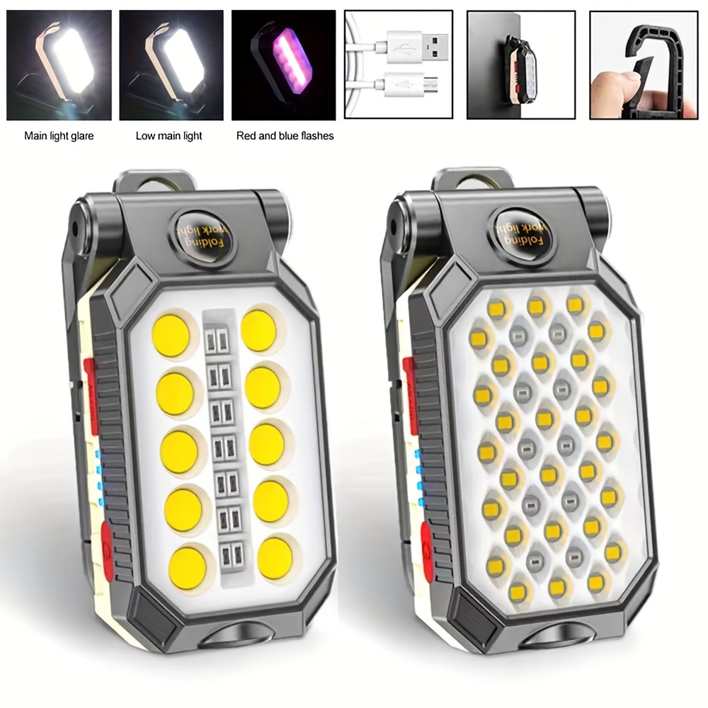 Lampara Linterna de Taller LED recargable con BASE DE CARGA, Iman y 3 modos  de luz