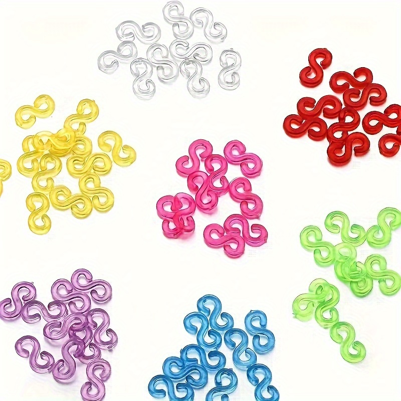 500pcs Acrylic S Clips Rubber Band Clasps Plastic Connector for Necklace  Bracelet Jewelry Making DIY Colorful