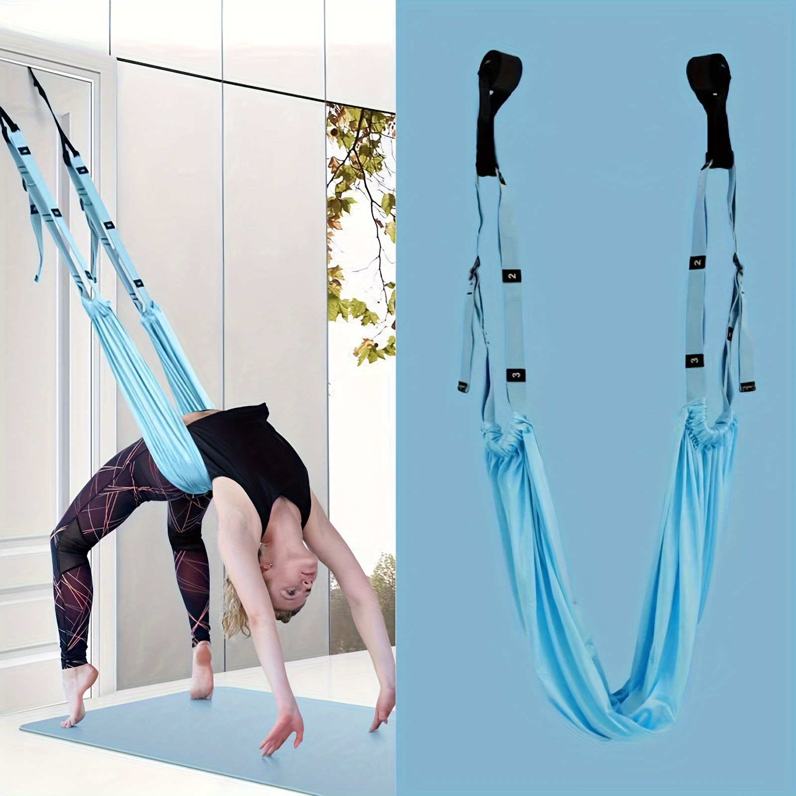 Yoga Inversion Swing with Free Video Series and Pose Chart, Antigravity  Yoga Sling for Beginners & Advanced
