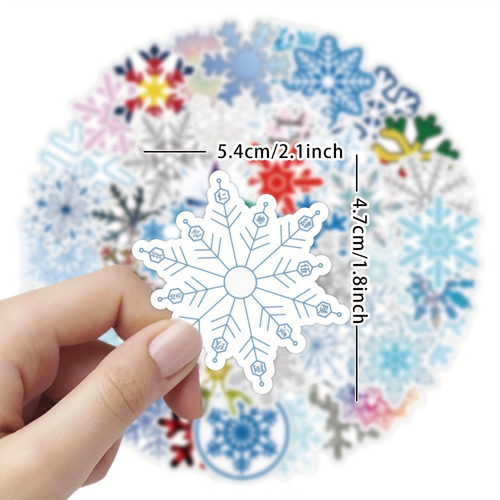 Christmas House Glitter Snowflakes Dimensional Foam Stickers