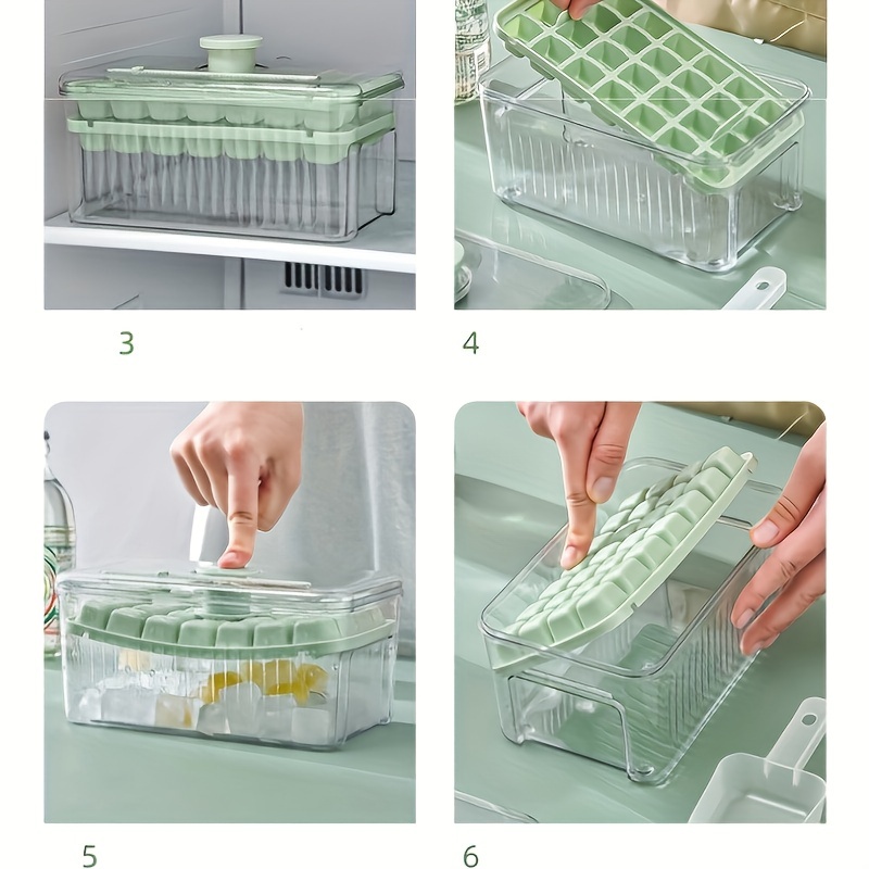 Ice Cube Mold Freezer Ice Tray With Ice Scoop And Ice Box - Temu