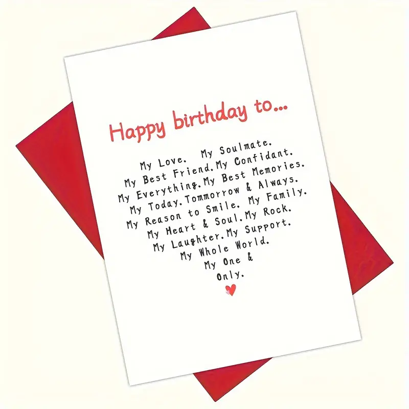 Poème romantique petit ami carte d'anniversaire carte d'anniversaire  romantique carte d'anniversaire pour petit ami feuille rouge petit ami  carte d'anniversaire -  France