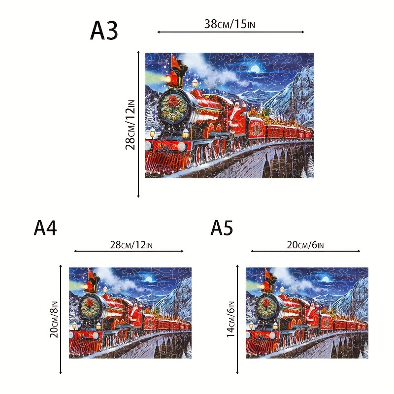 Quebra-cabeça De Madeira Do Trem De Natal, Quebra-cabeça De