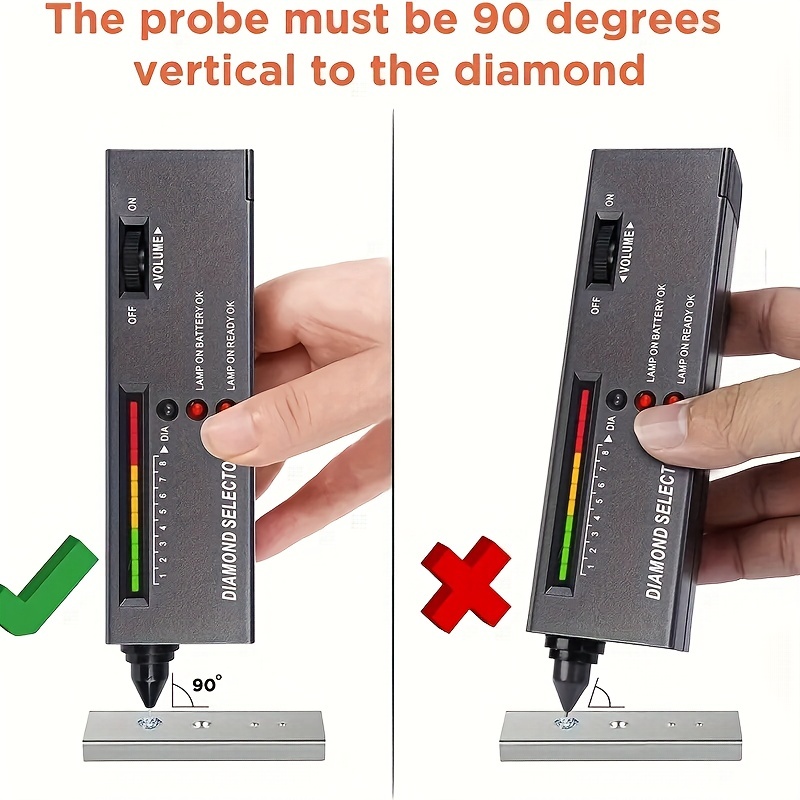 Diamond Tester,High Accuracy Jewelry Diamond Tester,Jewelry Gem Tester  Pen,Portable Electronic Diamond Checker Tool,Professional Diamond Selector  for Novice and Expert(Battery Included)
