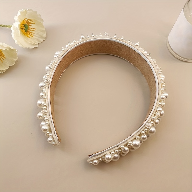 Faux Pearl Crystal Headband Hair Accessory Party Dress Up