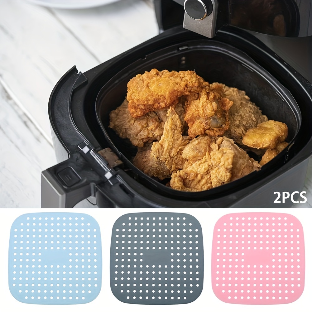 Air Fryer Liner Air Fryer Mat Food Grade Non-Stick Silicone Fryer Basket  for 7.5~9-Inch Air Fryers Steamers