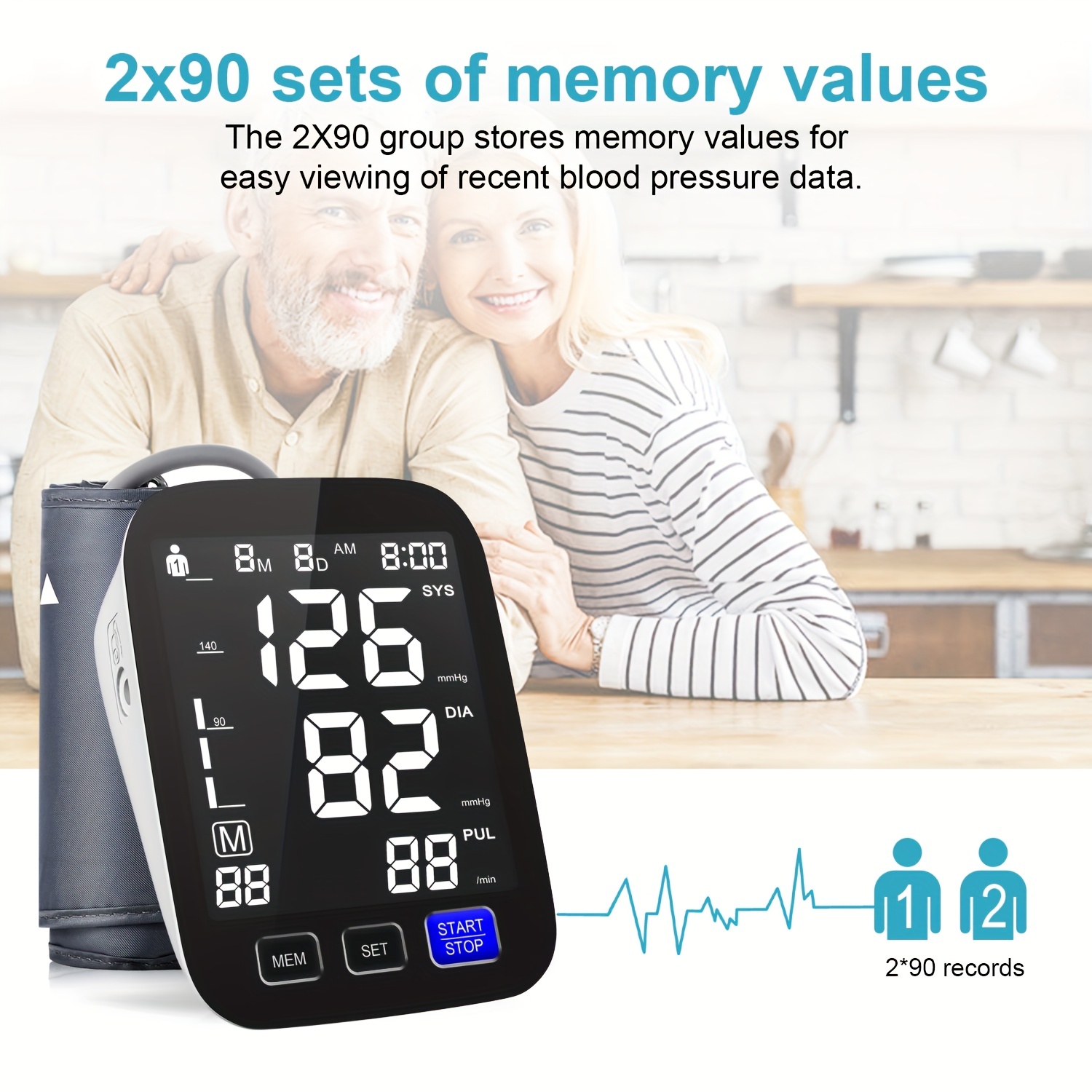 Blood Pressure Monitor for Home Use: Easy@Home Upper Arm Large