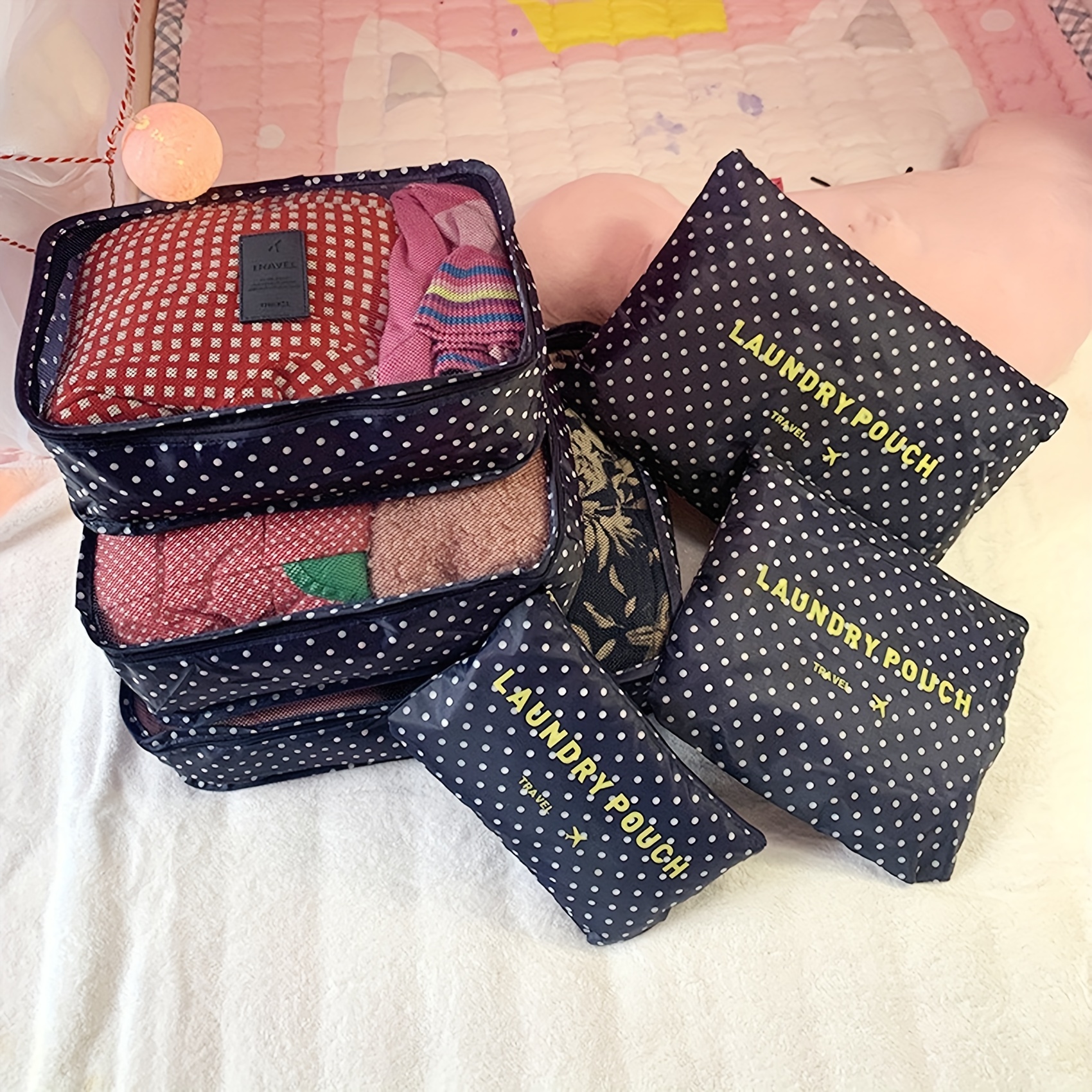 6pcs/set Bolsa Almacenamiento Ropa Viaje Organizador Maleta - Temu Chile