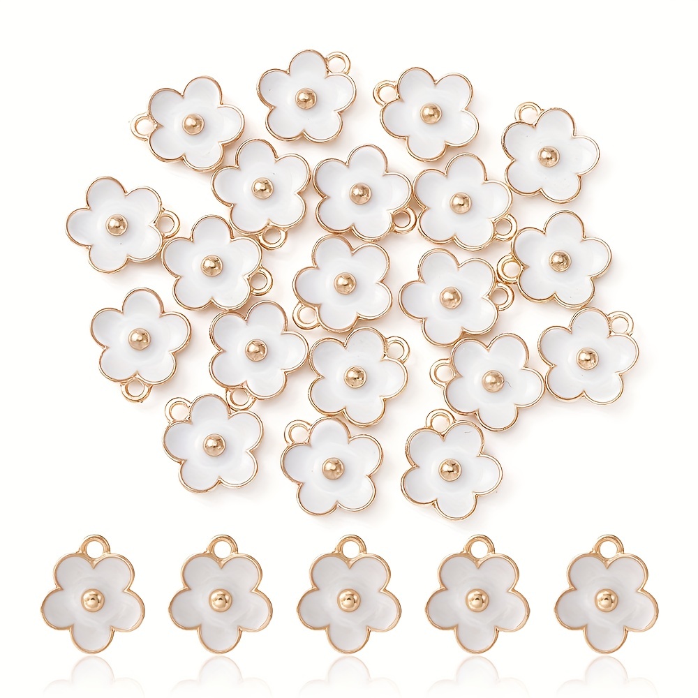 WYSIWYG 20pcs 16x16mm Flower Charms Small Holes Flower Charm Bead Hollow Flower  Charms Beads For Jewelry