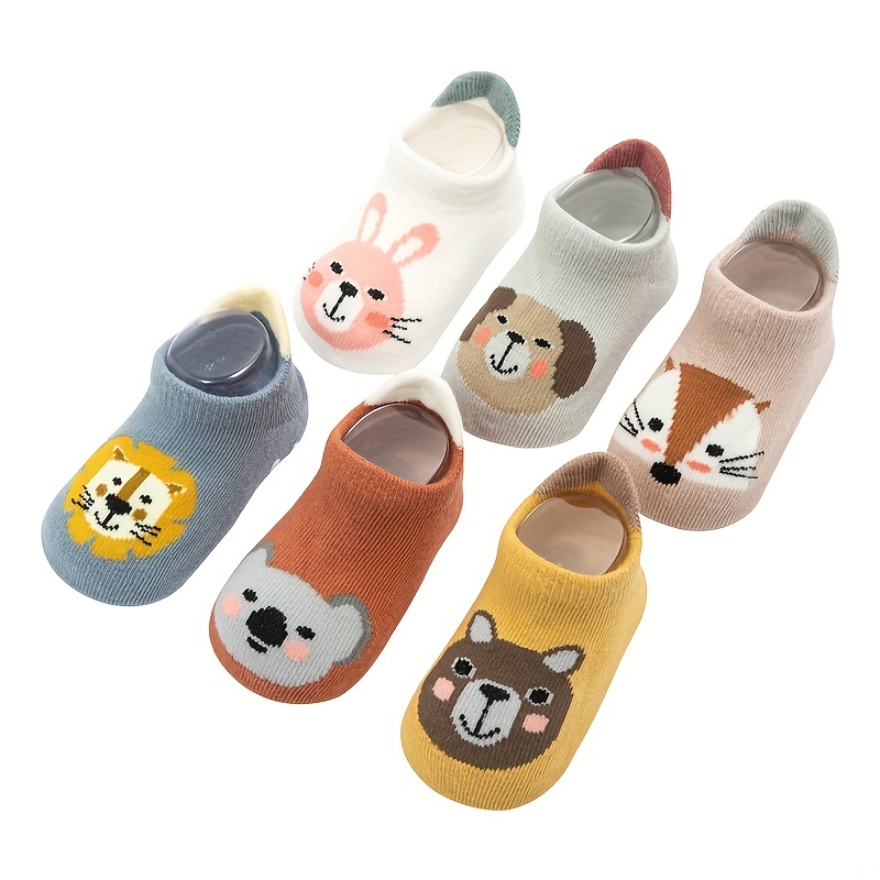 2 Pairs Baby Non Slip Grip Socks Anti Slip Sock Winter Spring Cute Cartoon  Animal Floor