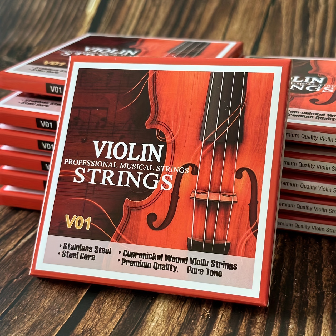 

Violin Strings Universal Full Set (g-d-a-e) - Steel Core - Cupronickel Wound - Fiddle String - Medium Gauge - Steel Ball - End E For 4/4 3/4 1/2 1/4 Violins