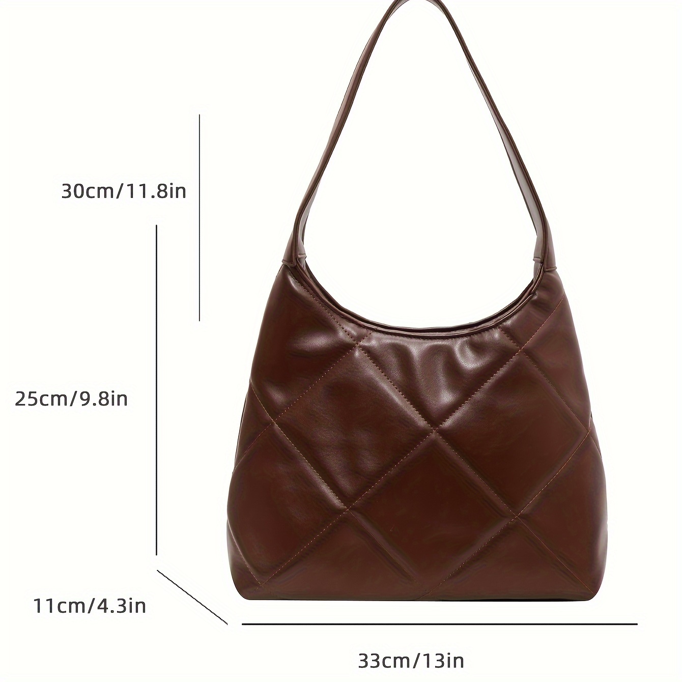 Fashion Argyle Quilted Tote Bag, Large Capacity Shoulder Bag, Casual Zipper  Handbags For Travel & Shopping - Temu