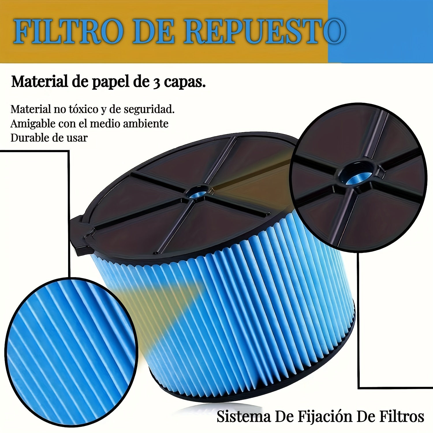 Vf6000 Filtro Vacío Repuesto Plisado 5 Capas Compatible - Temu