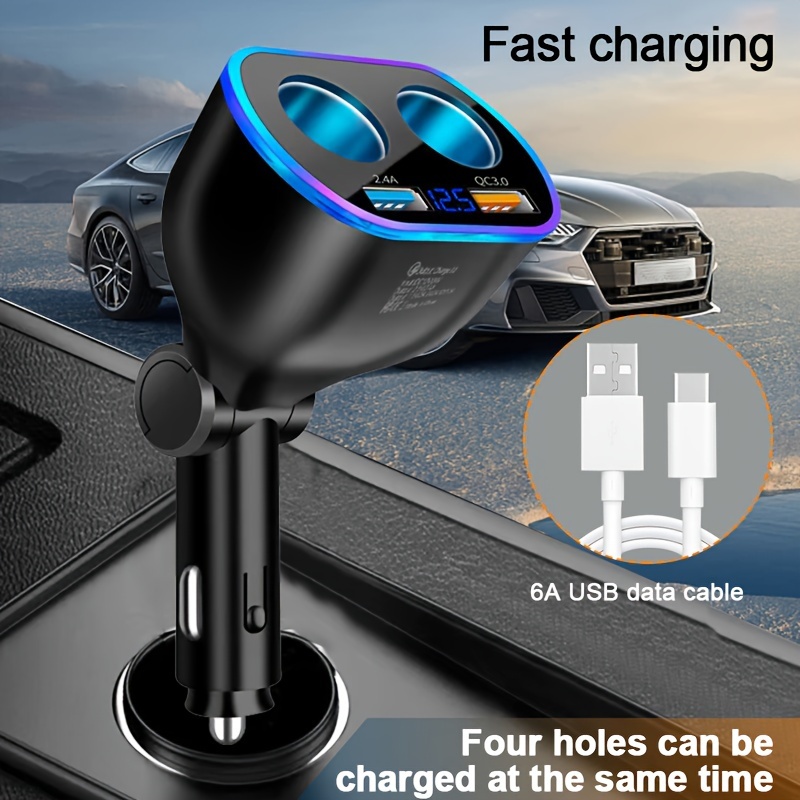 Quick Charge 3.0 Usb Car Charger - 12v/24v Power Adapter With Led