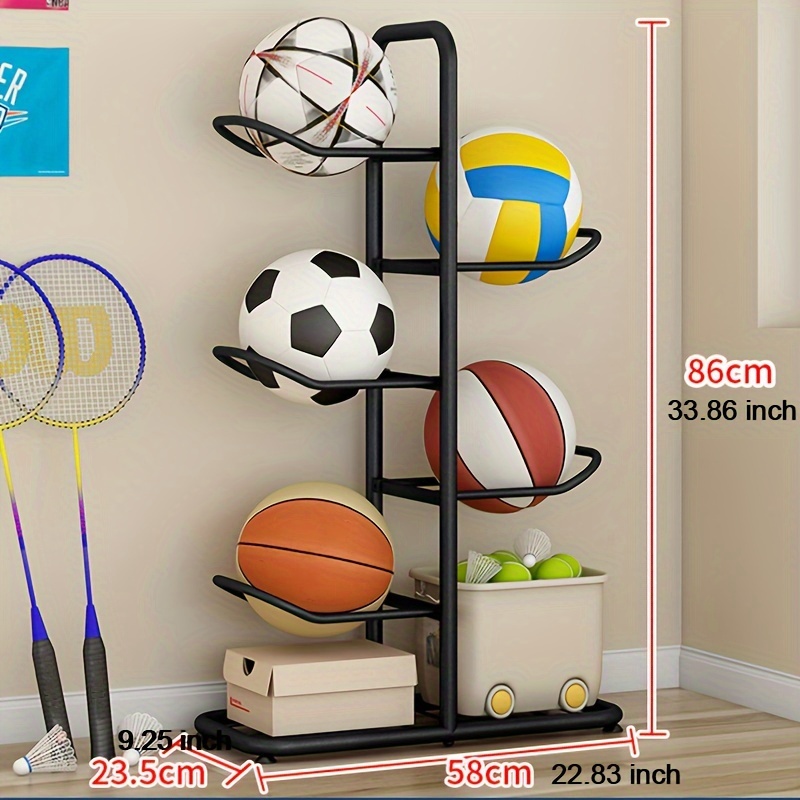 LHRUI Soporte para balones de baloncesto para garaje, organizador de equipo  deportivo independiente, soporte vertical para interiores para voleibol