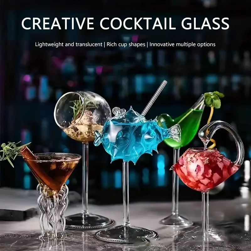 Creative Unique Shaped Glass Cup, Suitable For Drinking Juice