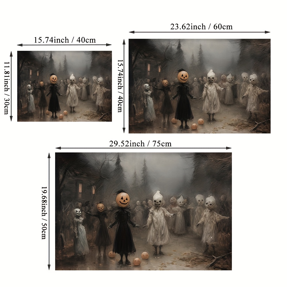 Canvas Poster Modern Art Halloween Wall Art Spooky Character Temu