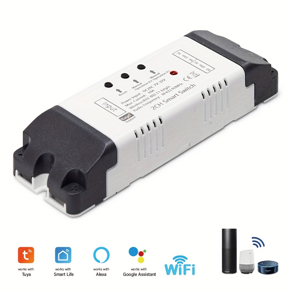 Zigbee Tuya Smart Módulo de relé inteligente de 2 canales con control  remoto 433RF USB 5V 7-32V interruptor de interruptor/bloqueo compatible con