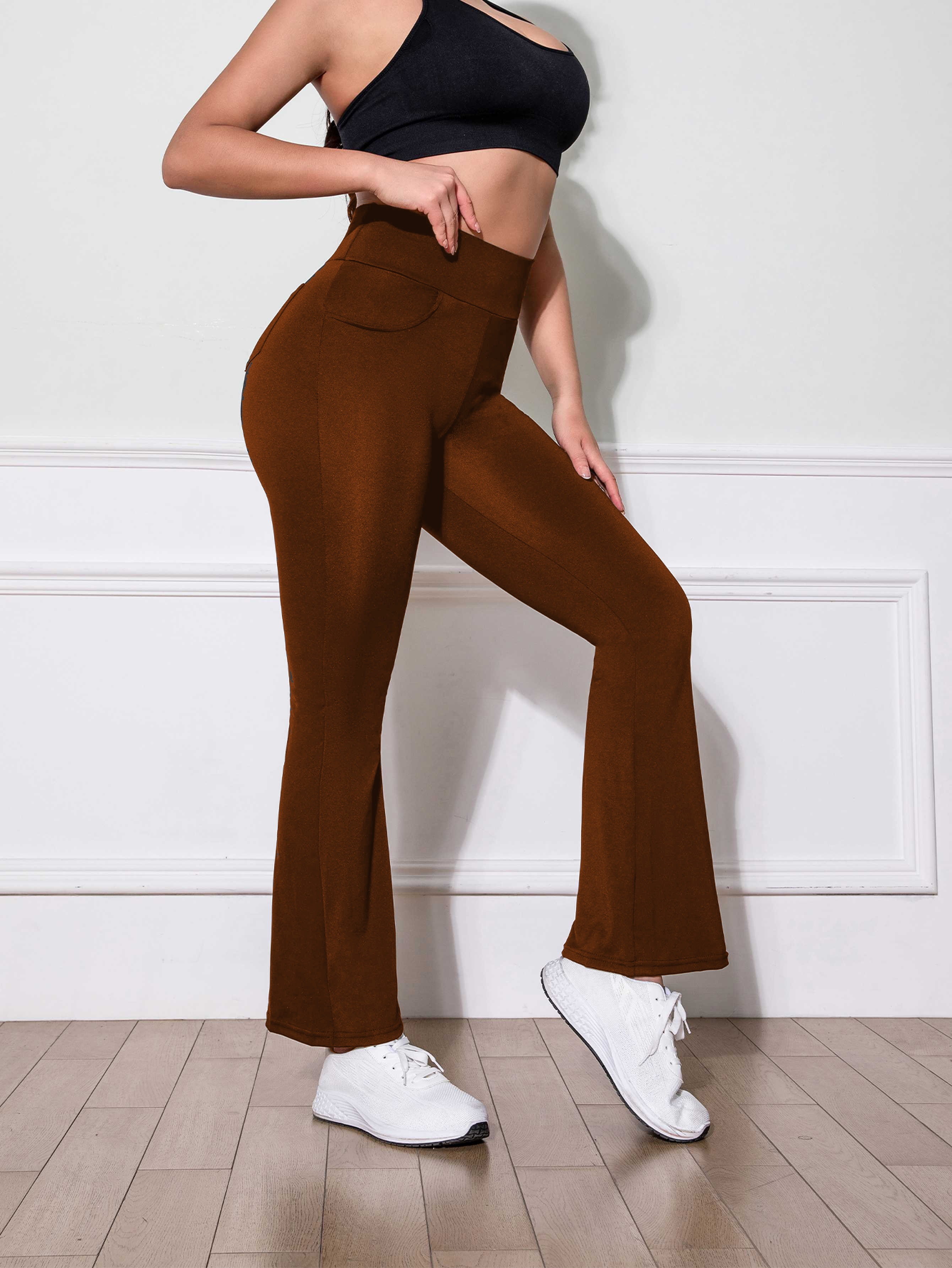 Pantalones deportivos de cintura alta para mujer, talla grande