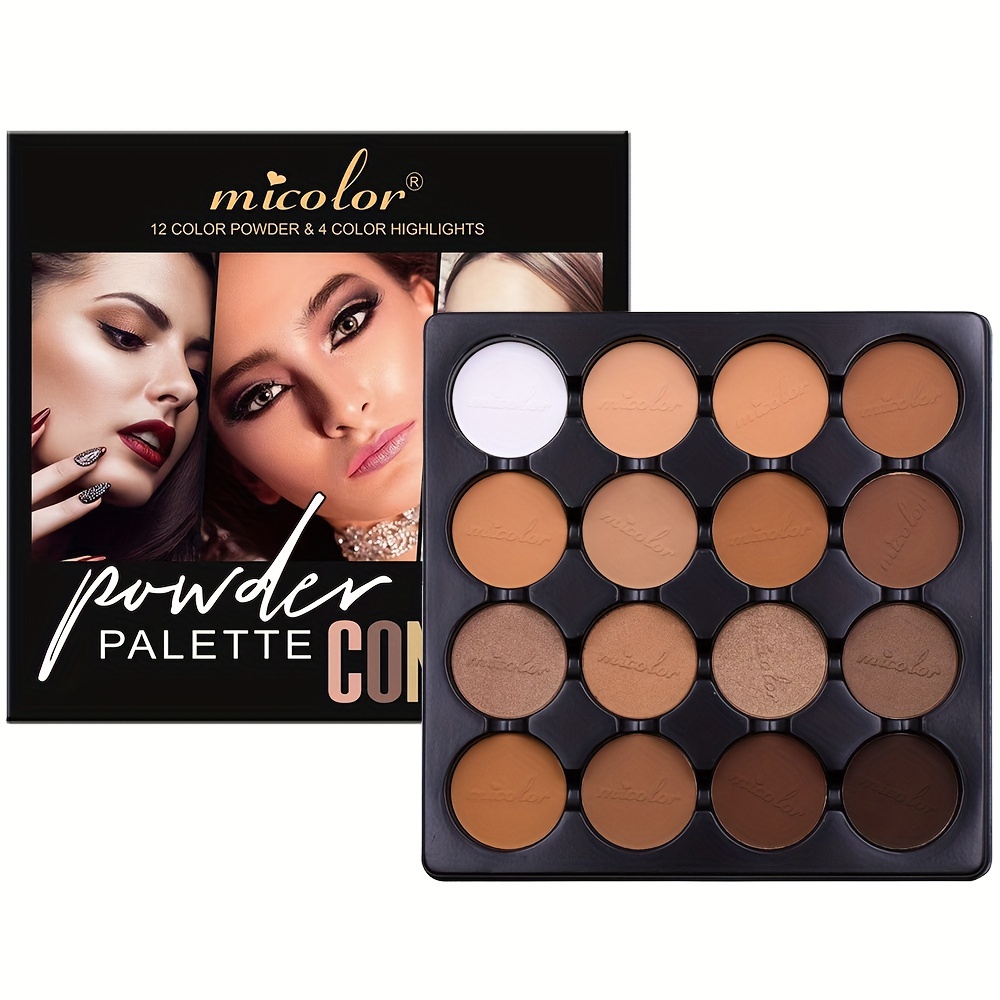 

16 Colors Facial Contouring Powder, Bronze Powder, Highlighter Shadow Powder, Smooth And Delicate Texture Makeup Palette, Large Palette