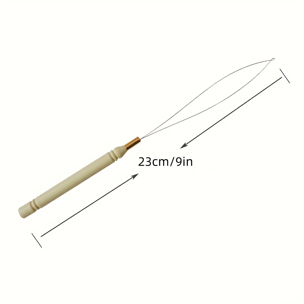 1Pcs Wooden Hair Extension Loop Needle Threader Pulling Hook Tools And Bead  Device Tools Loop Threader For Hair or Feather Exten