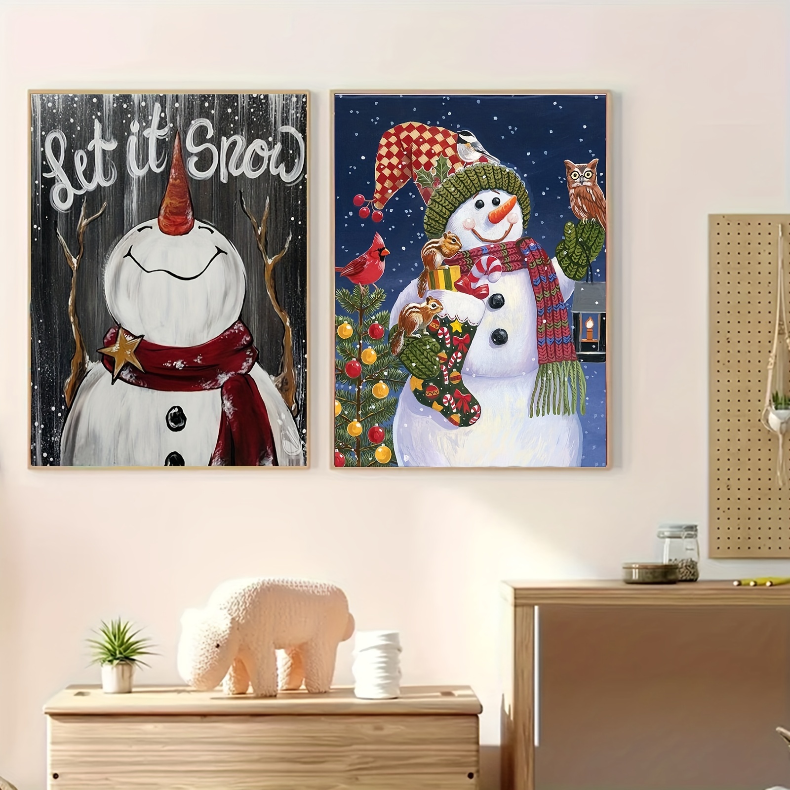 Kit Pintura Diamante Patrón Muñeco Nieve Navidad Pintura - Temu Mexico