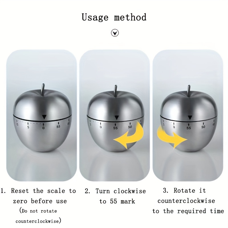 Stainless Steel Egg Apple Timer, Stainless Steel Kitchen Timer