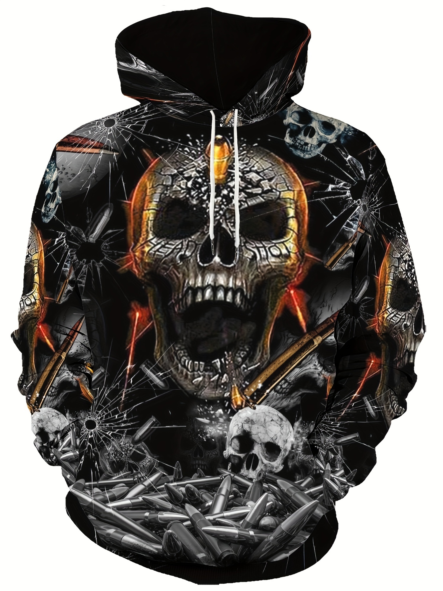 Skull Hooded Sweatshirt - Temu Canada