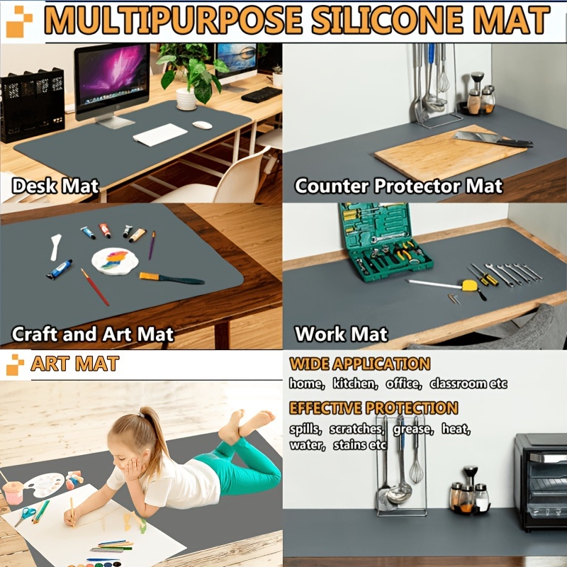 1pc Kitchen Counter Silicone Mat, Large Silicone Countertop Protectors 36  Inch Non-Slip Heat Resistant Desk Protectors Multi-Purpose Mats Placemats Da
