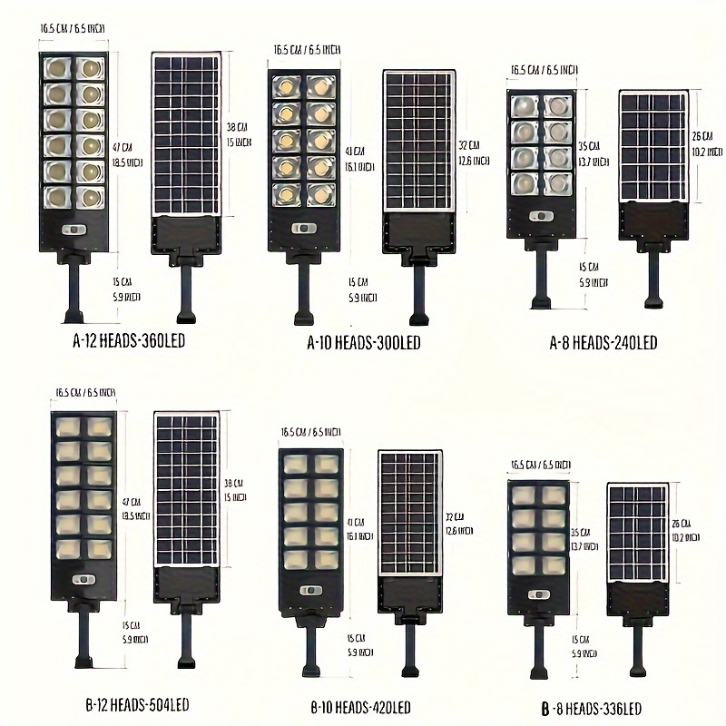 Potenti luci solari per esterni 12000 lumen illuminazione 504 lampada da  giardino a LED lampade a pannello solare sensore di movimento impermeabile
