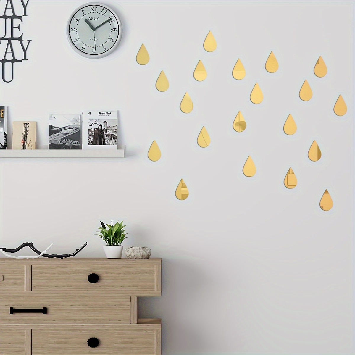 10/20/30pcs Water Drop Mirror Stickers, Acrylic Mirror Wall Stickers, -  HomeEZgoods