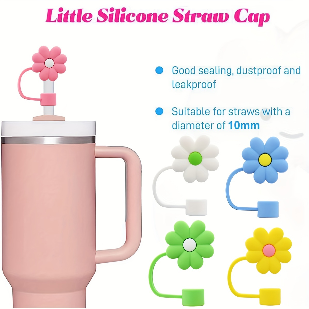 Straw Tips Cover, Reusable Straw Toppers, Kawaii Silicone Straw Sleeve ,  Decorative Straw , For Party Favor Bags,birthday Party, Friends Gathering,  Dustproof Straw Covers For Stanley 30 And Tumblers, Chrismas Gifts,  Halloween