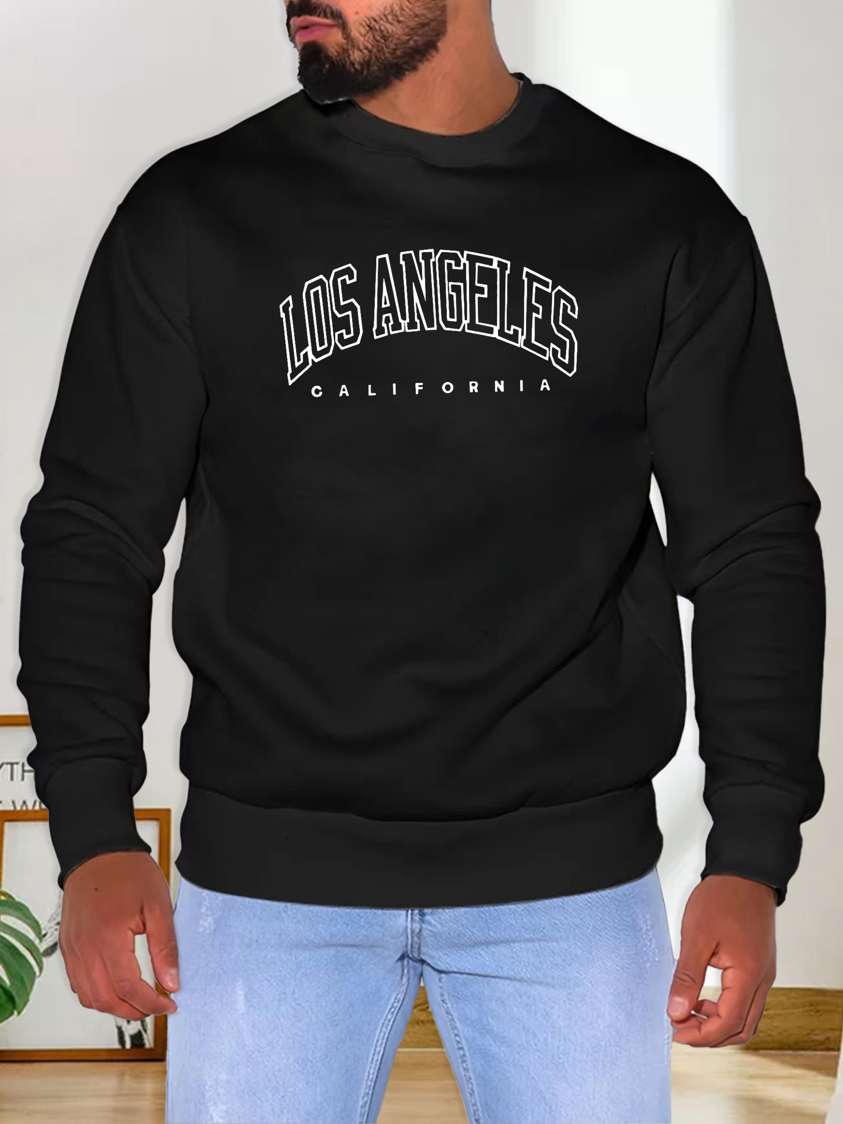 Los Angeles Crewneck Sweatshirt Free Returns Within 90 Days Temu