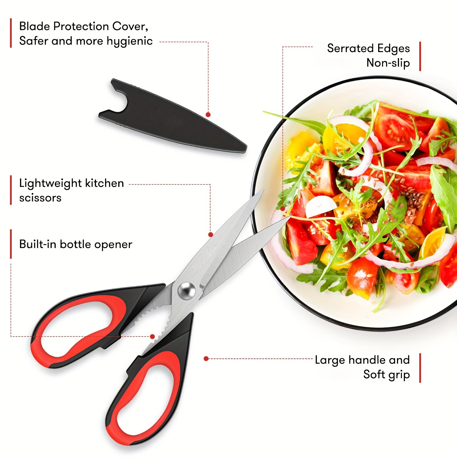 Stainless Steel Kitchen Scissors, Household Multi-functional Scissors, Food  Grade Supplementary Food Scissors, Chef Shears, Chicken Bone Scissors - Temu