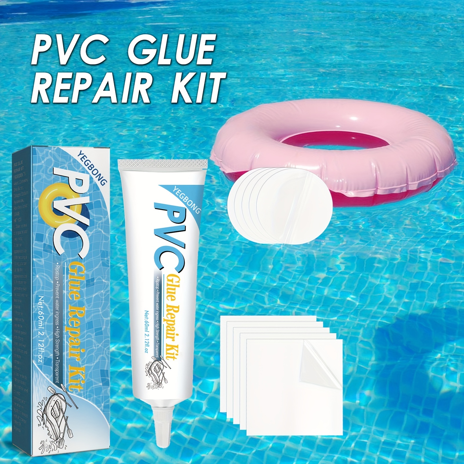 10pcs Trampoline Patch Repair Kit Square Glue On Patches Repair