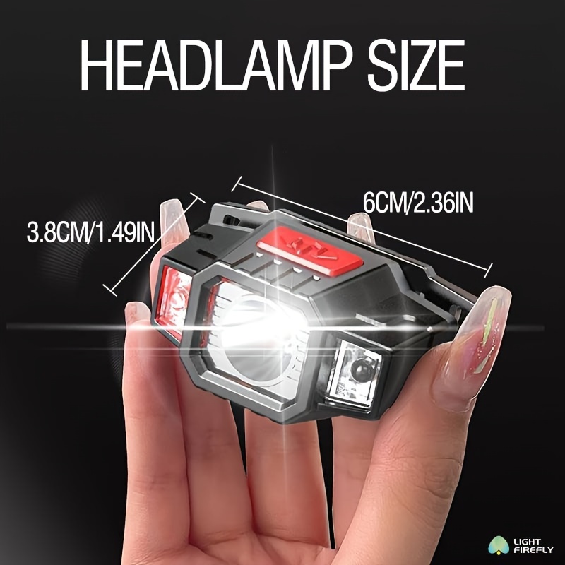 Mini lampe frontale LED avec capteur USB Rechargeable,lampe de
