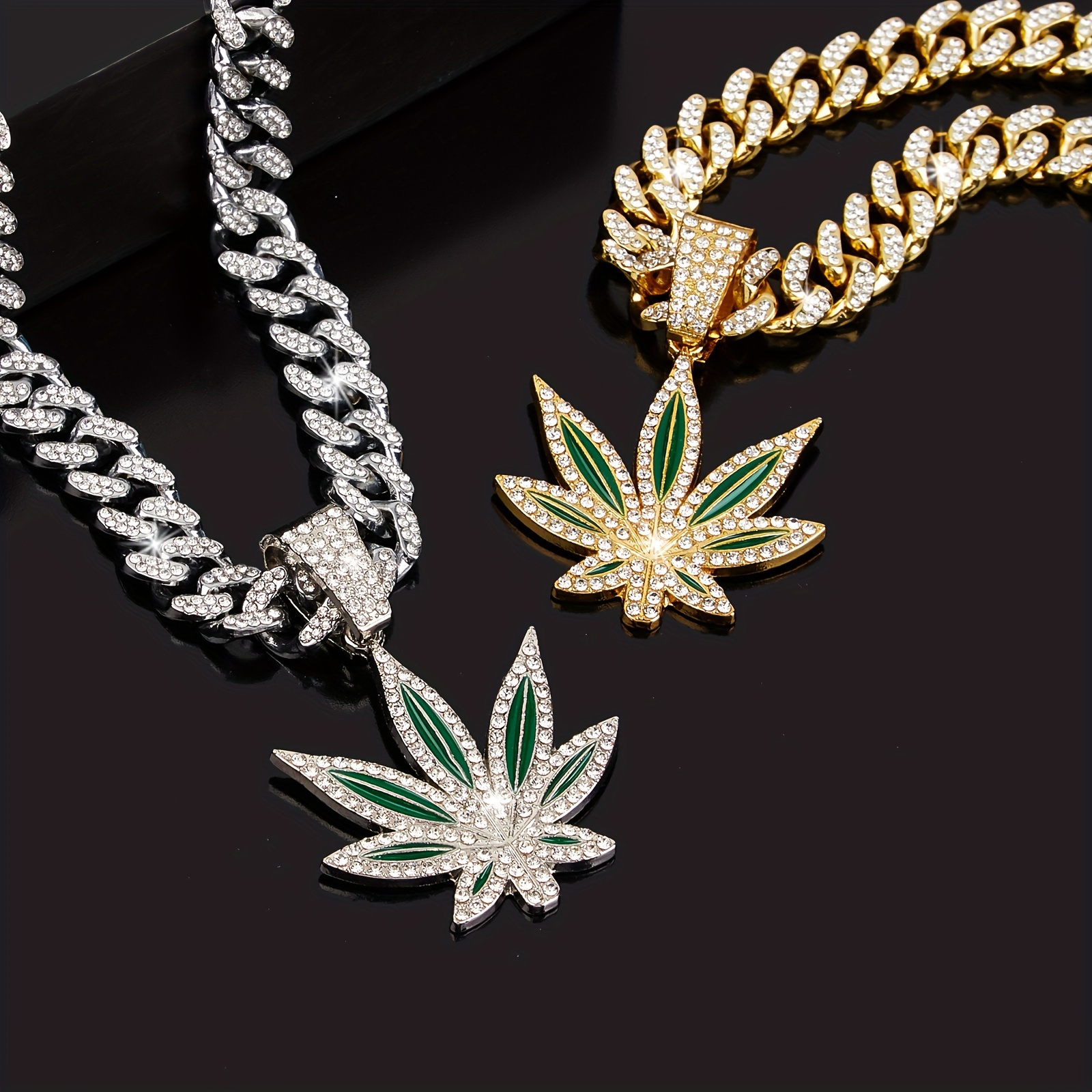 Hip Hop Cannabis Blatt Halskette