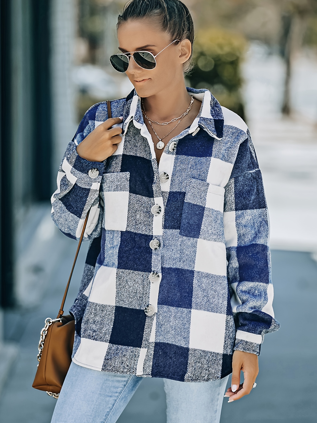 Royal blue shop plaid shirt womens