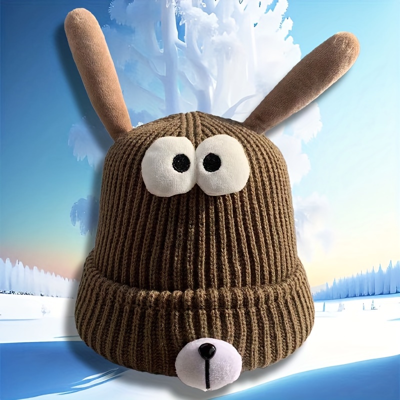 Children's Cute Cartoon Puppy Funny Knitted Hat Keep Warm - Temu