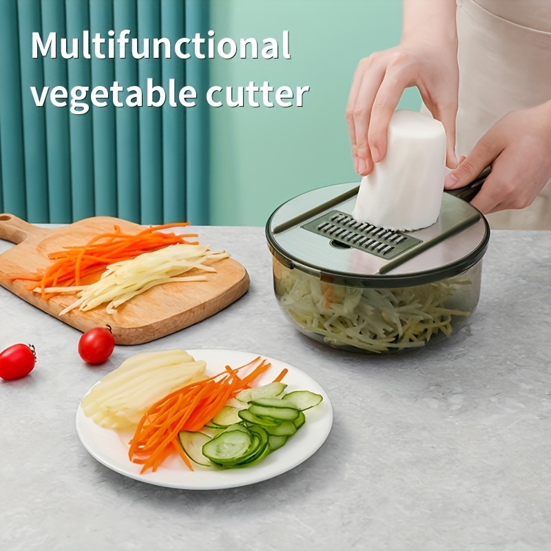 1pc Multi-function Vegetable Slicer, Protective Hand Guard Design With  Multiple Blades For Slicing And Shredding