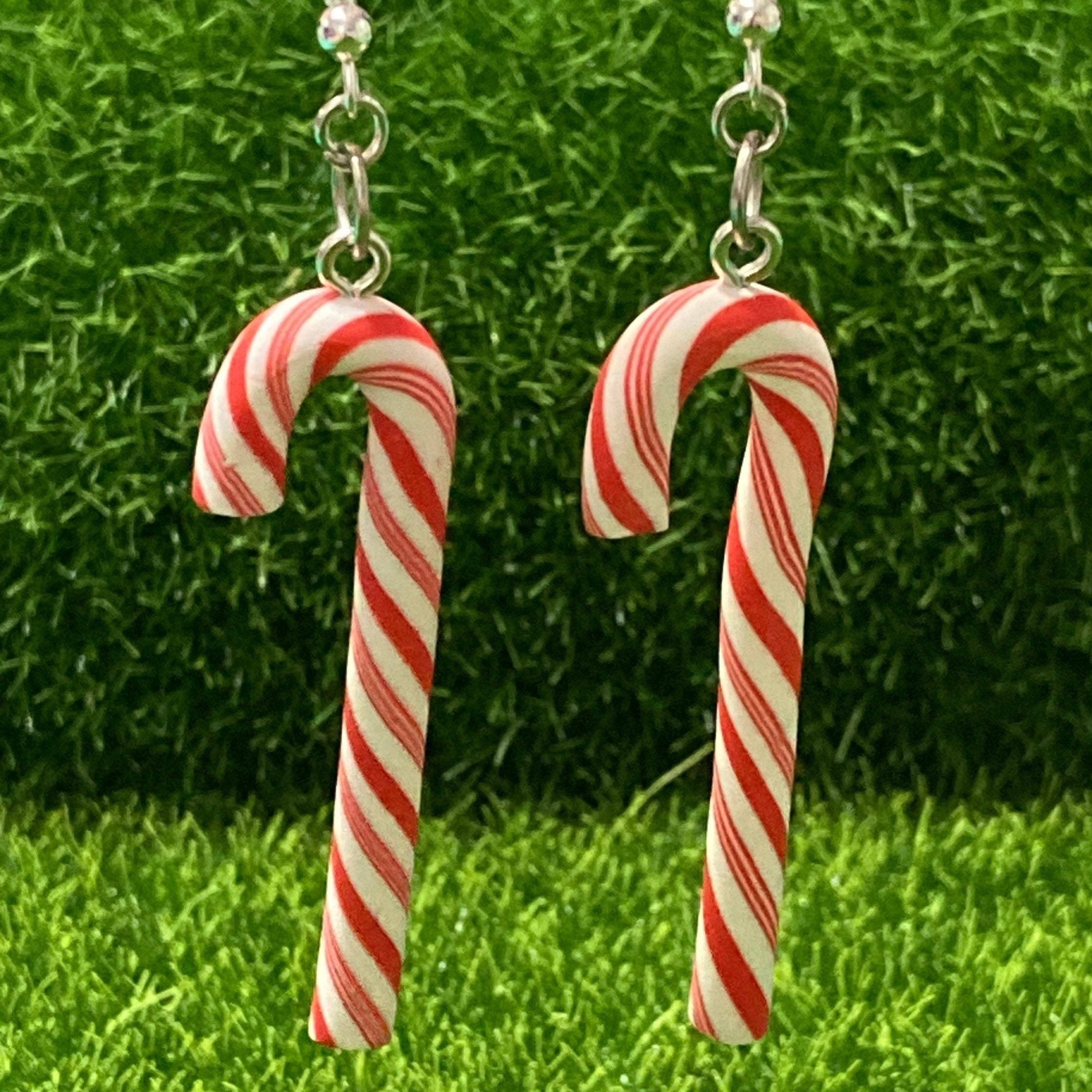 

Christmas Candy Cane Drop & Dangle Earrings, Cute Cartoon Style Polymer Clay, Zinc Alloy Ear Needle, Non-feather, For Women, Daily & Party Wear, Holiday Theme, Accessory