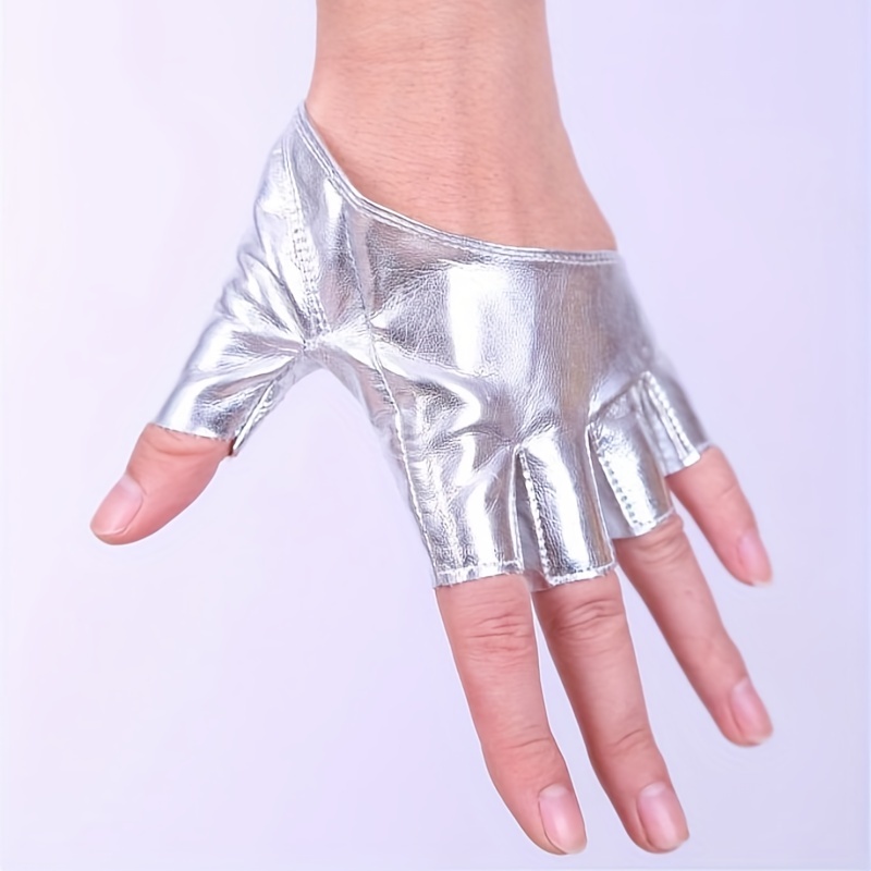 PU Leather Half Finger Gloves for Women