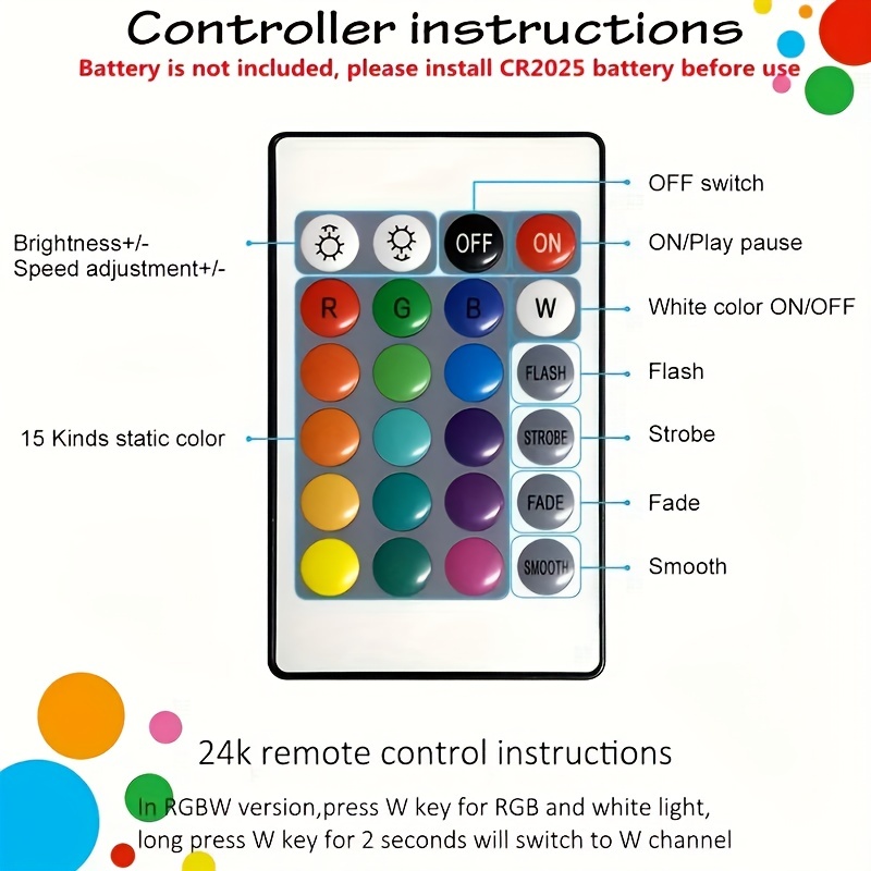 about ) Led Lights For Bedroom Smd 2835 24 Keys Remote - Temu