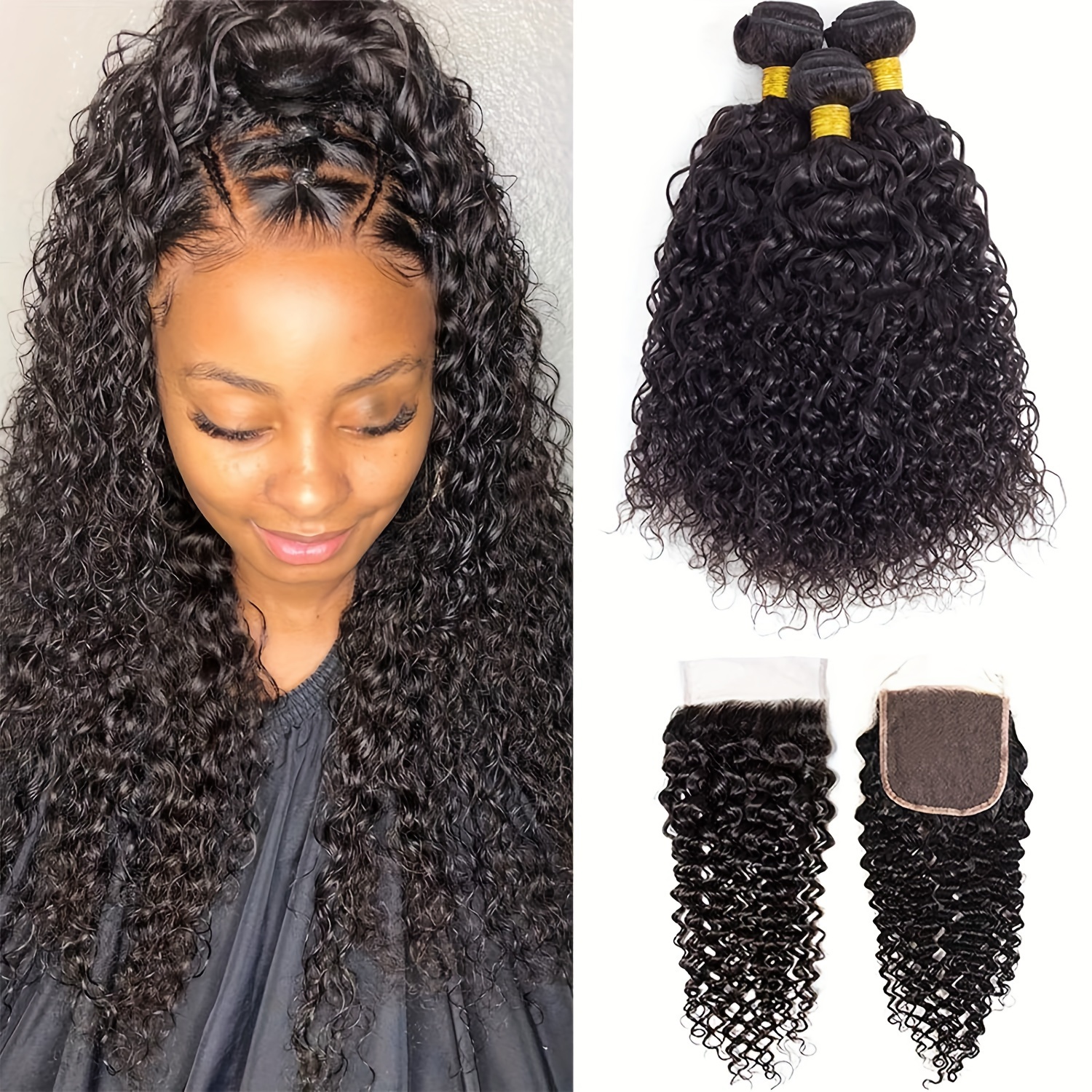 Brazilian Curly Wave Human Hair 3 Bundles 12A Grade Virgin Hair