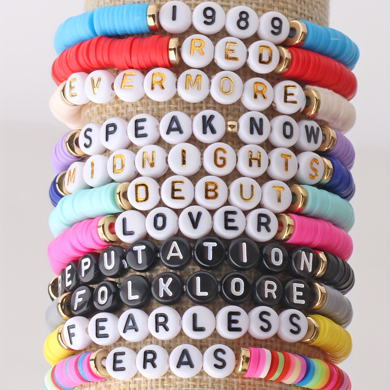 11pcs Letter Patter Beads Beaded Bracelet Set With Colorful Clay Beads  Stackable Friendship Bracelet