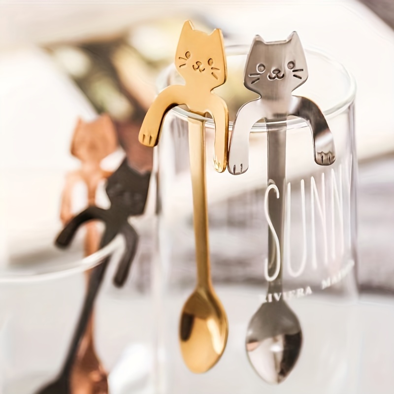 Cute Little Cats Coffee Spoon, Long Spoon Tableware, Kitchen Gadgets  Creative Gift Spoon, Kitchenware, Kitchen Accessories Kitchen Stuff - Temu