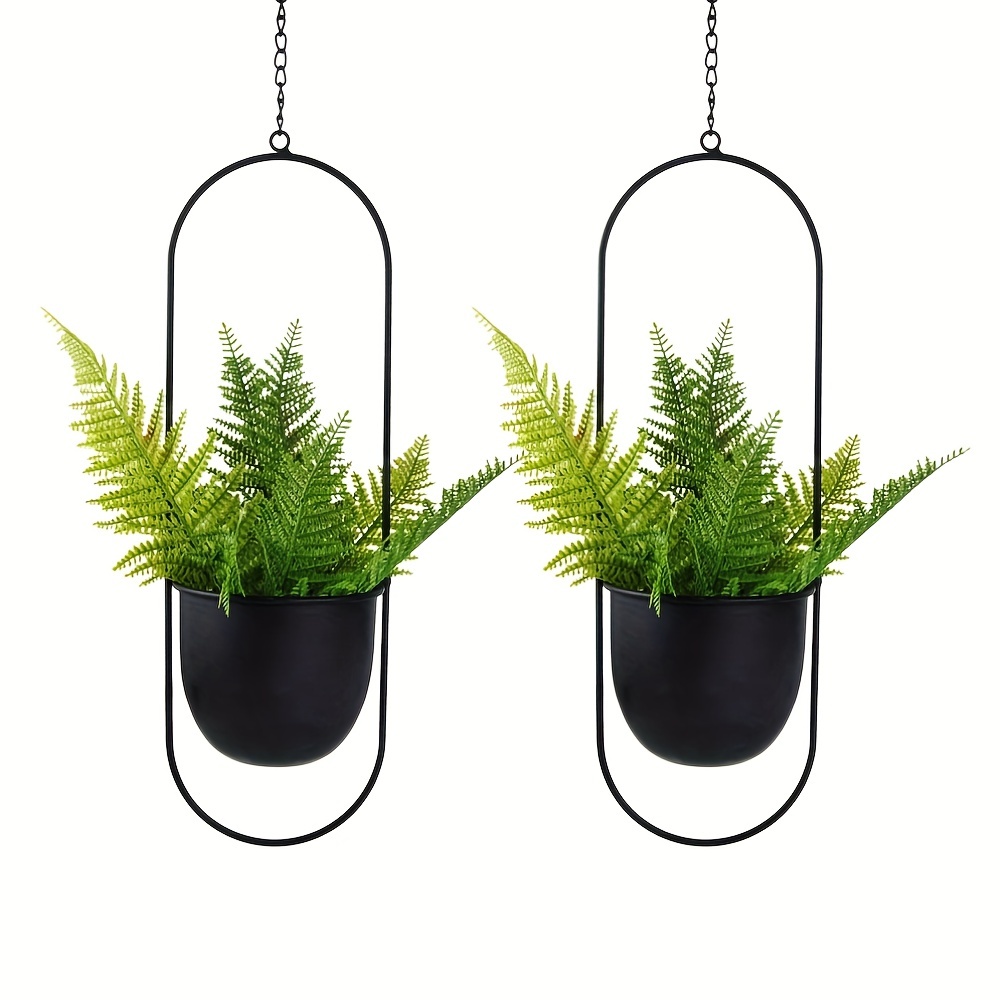 

1 Pack, Oval Metal Hanging Planters, Wall And Ceiling Hanging Planter Indoor Outdoor Mid-century Flowerpot Plant Holder For Succulent Air Plants Home Decor
