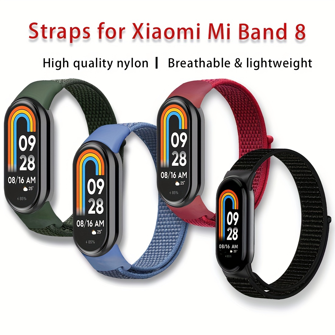

Strap Band For Xiaomi Mi Band 8 Strap Replacement Band, Nylon Skin-friendly Wrist Strap Adjustable Sports Wristbands For Women Men Xiao Mi Band 8 Bracelets (without Watch )
